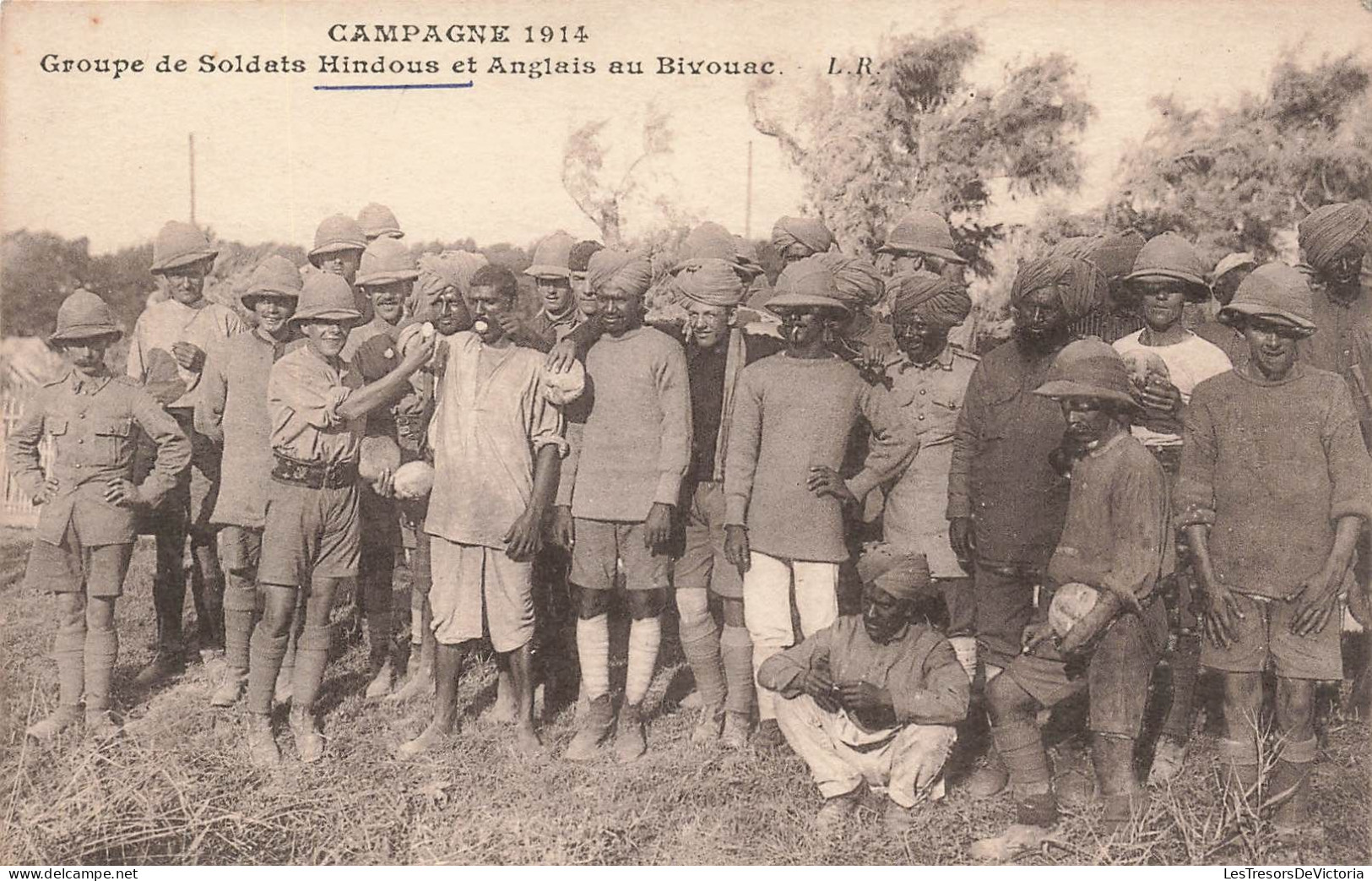 MILITARIA - Campagne De 1914 - Groupe De Soldats Hindous Et Anglais Au Bivouac - Carte Postale Ancienne - War 1914-18