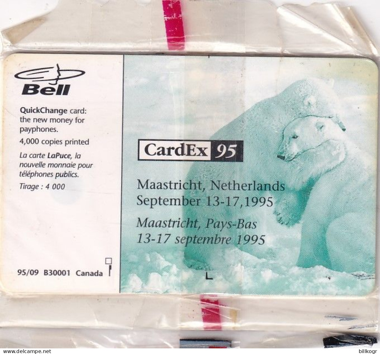 CANADA - Polar Bears, CardEx 95 Maastricht, Tirage 4000, 09/95, Mint - Canada