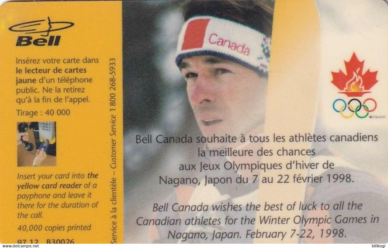 CANADA - Canadian Olympic Team/Ski-Lloyd Langlois, Tirage 40000, 12/97, Used - Canada