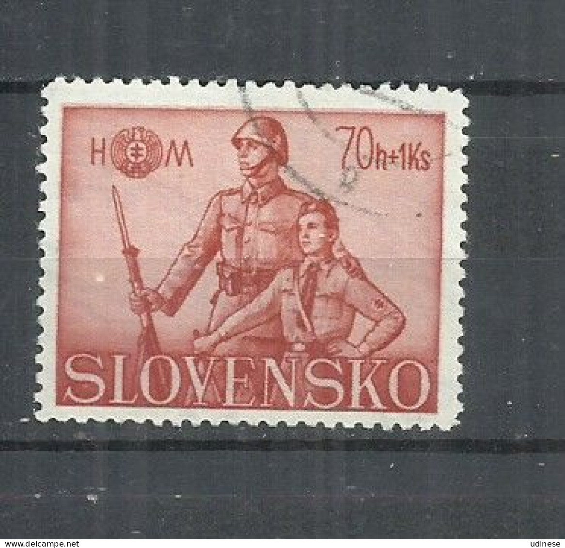 SLOVAKIA 1942 - SOLDIER AND HLINKA YOUTH - USED OBLITERE GESTEMPELT USADO - Gebraucht