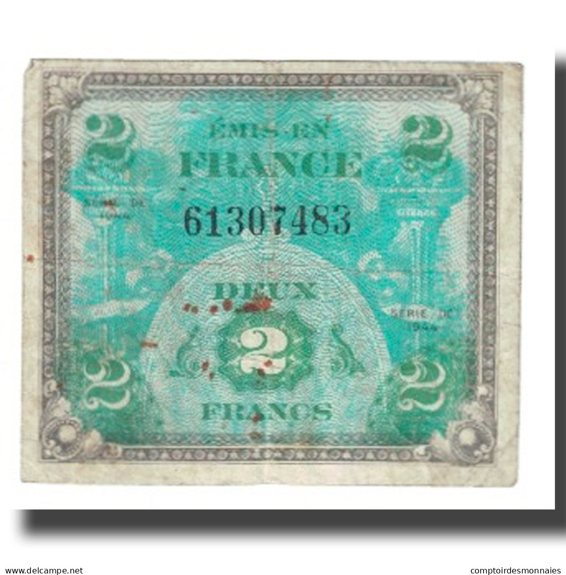 France, 2 Francs, Drapeau/France, 1944, TB, Fayette:VF 16.01, KM:114a - 1944 Flag/France