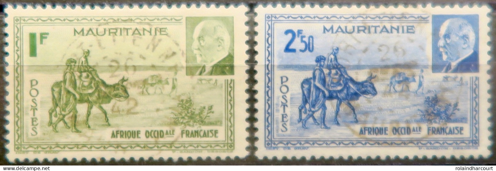 LP3972/412 - 1941 - COLONIES FRANÇAISES - MAURITANIE - Type Pétain - N°123 à 124 Oblitérés - Used Stamps