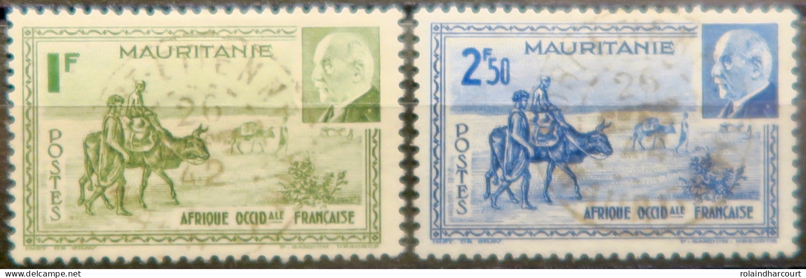 LP3972/412 - 1941 - COLONIES FRANÇAISES - MAURITANIE - Type Pétain - N°123 à 124 Oblitérés - Oblitérés