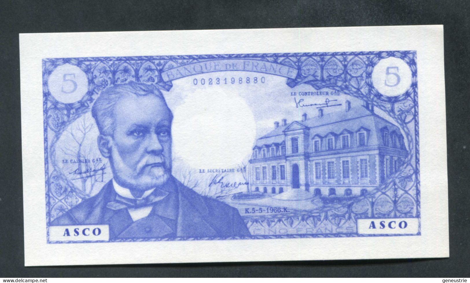 Beau Billet Neuf Scolaire école (5 Francs Pasteur) Specimen à Usage Pédagogique - Années 60 - School Bank Note - Ficción & Especímenes