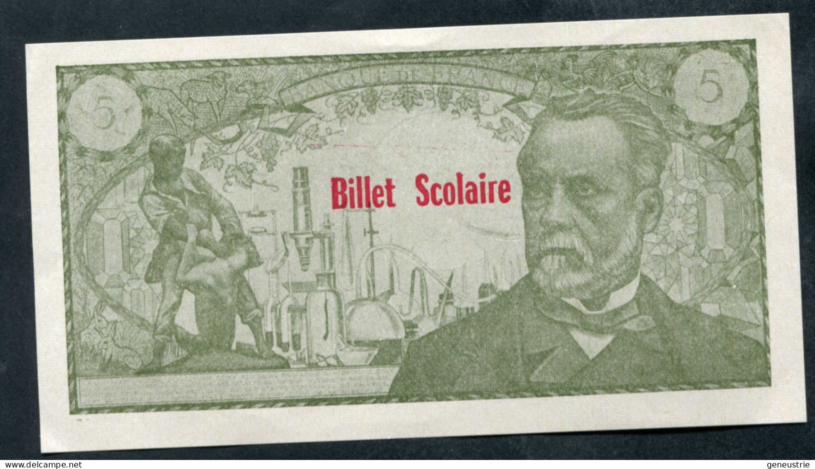 Beau Billet Neuf Scolaire école (5 Francs Pasteur) Specimen à Usage Pédagogique - Années 60 - School Bank Note - Specimen