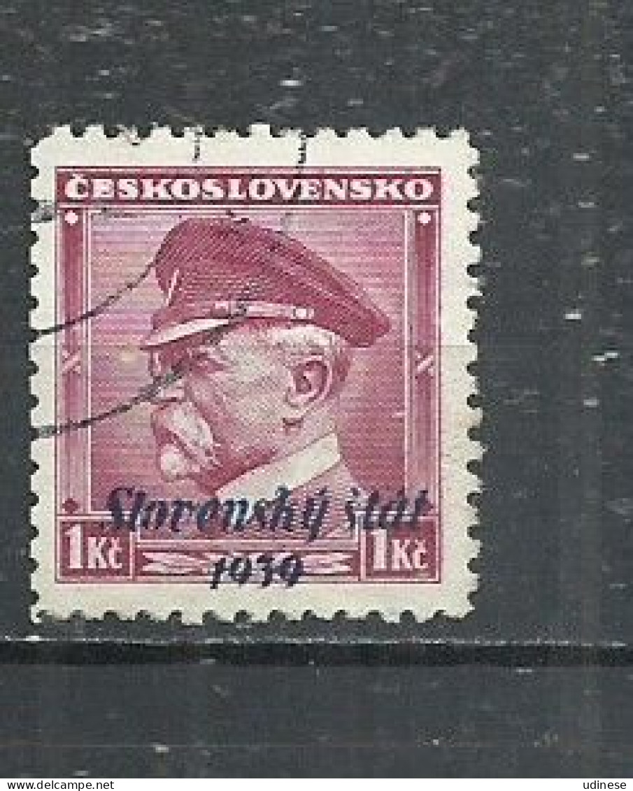 SLOVAKIA 1939 - PRESIDENT T.G. MASARYK - OVERPRINTED . USED  OBLITERE GESTEMPELT USADO - Usati