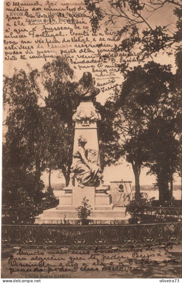 ÉVORA - Jardim De Diana - Estatua Do Dr. Barahona - PORTUGAL - Evora