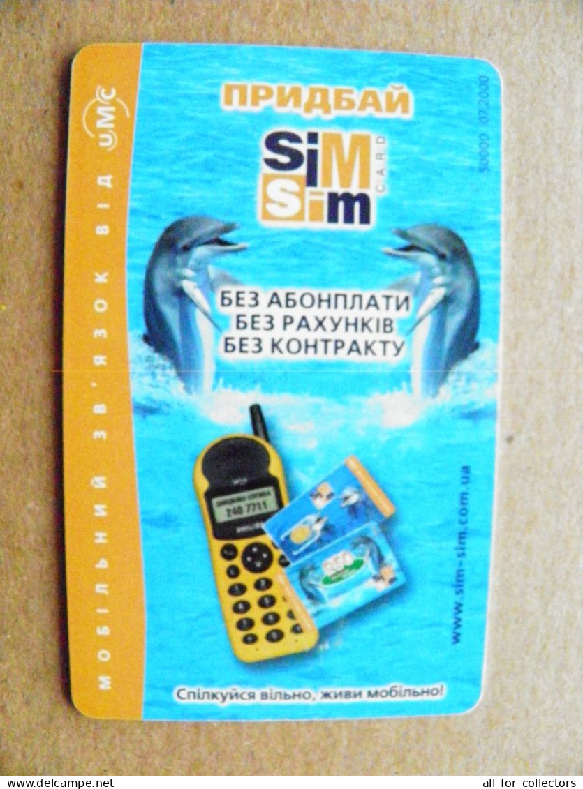 Ukraine Phonecard Chip Advertising Animals Dolphins Sim Sim Umc Phone  2520 Units 90 Calls Kyiv  - Ukraine