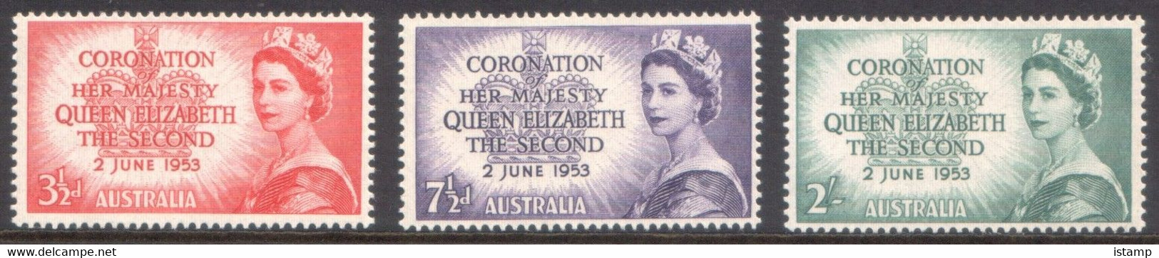 1953 - Australia CORONATION Queen Elizabeth II - Set 3 Stamps MNH - Ungebraucht