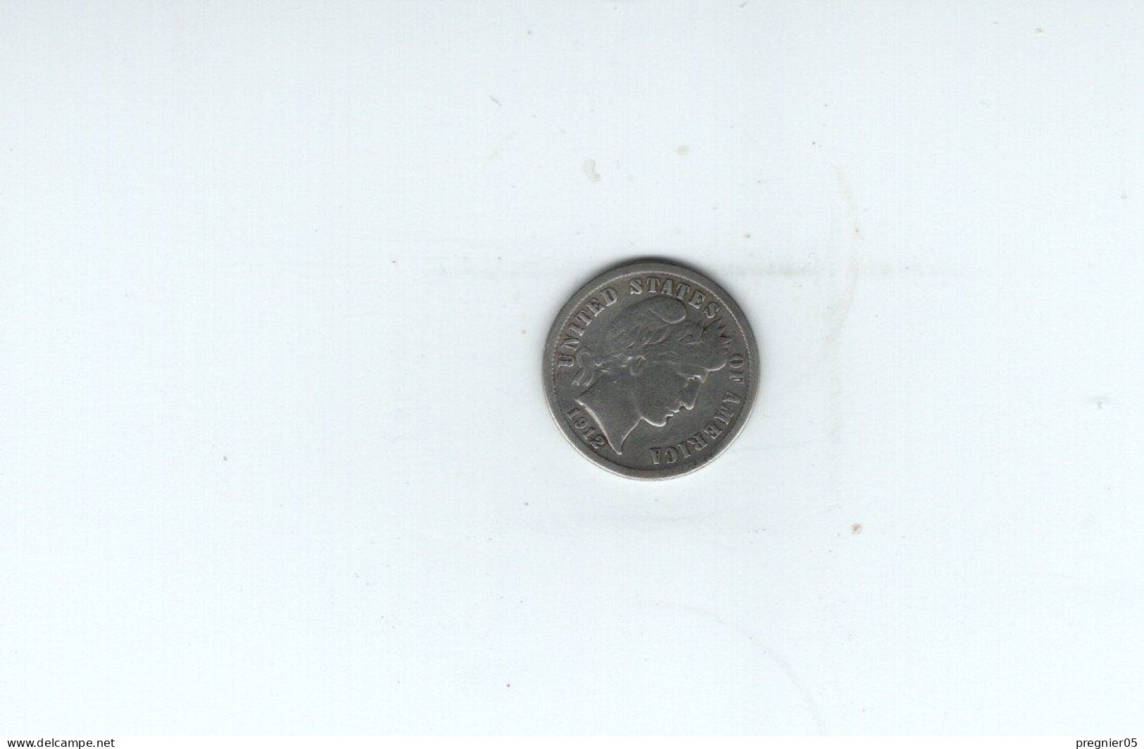 USA - Pièce 10 Cents Barber Dime Argent 1912 TTB/VF  KM.113 - 1892-1916: Barber