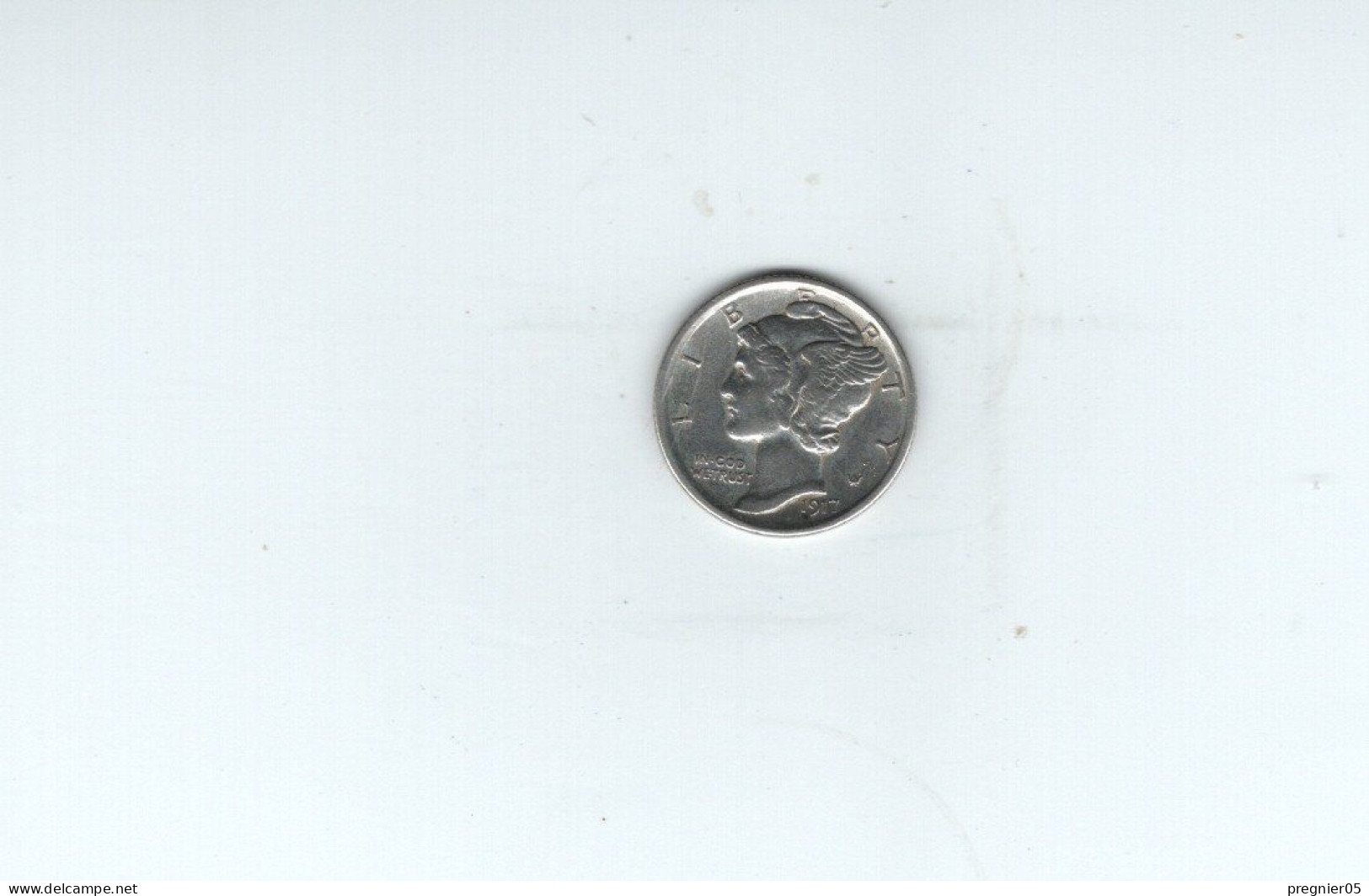 USA - Pièce 10 Cents Mercury Dime Argent 1917 SUP/XF  KM.140 - 1916-1945: Mercury (Mercure)