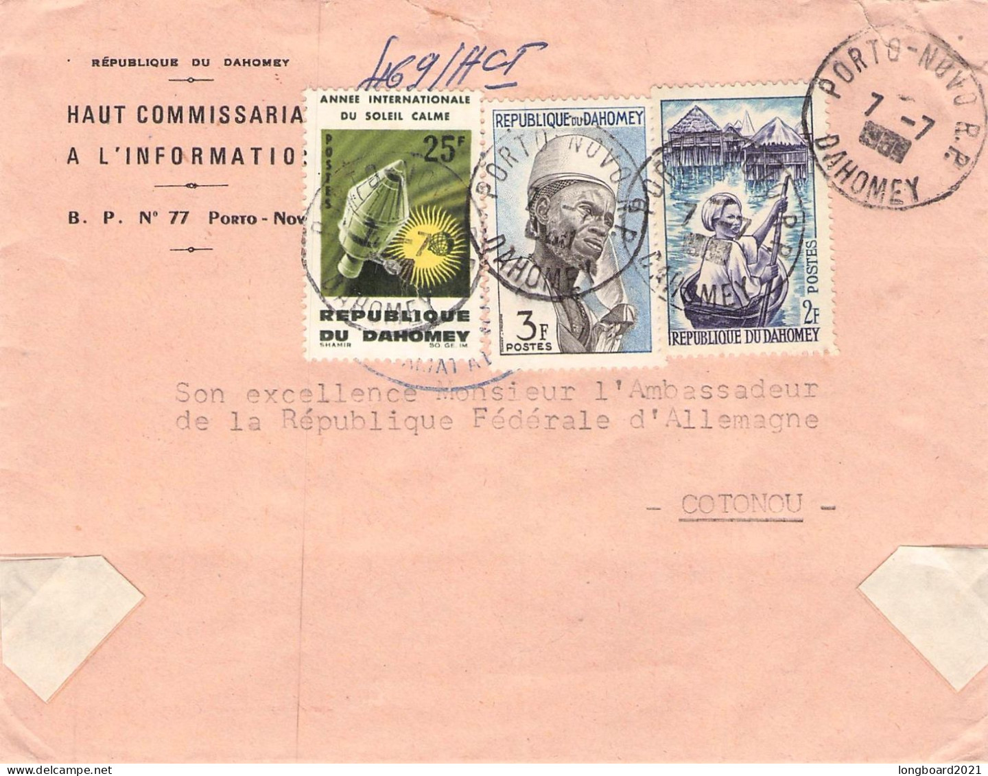 DAHOMEY - MAIL - COTONOU / 724 - Benin - Dahomey (1960-...)