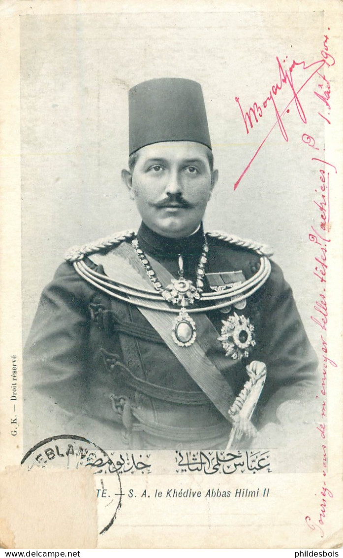 EGYPTE  S.A Le Khedive Abbas Hilmi II - Persons