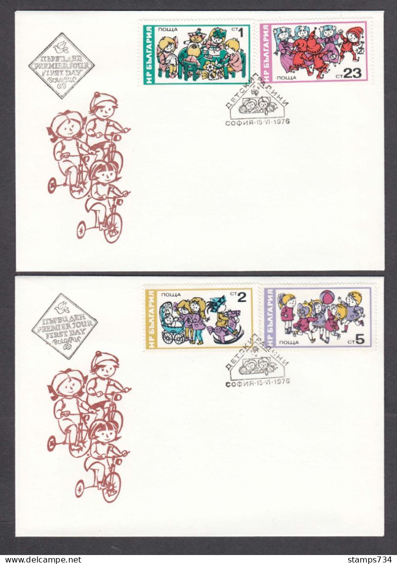 Bulgaria 1976 - Kinder Satz, Mi-Nr. 2487/90, 2 FDC - FDC