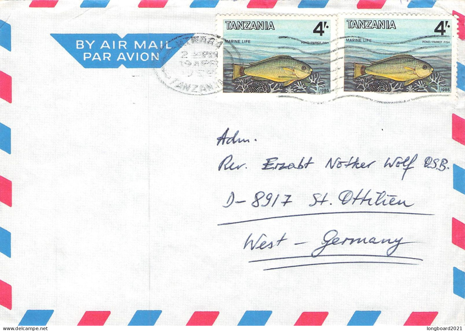 TANZANIA - AIRMAIL - St. OTTILIEN/DE / 728 - Tanzania (1964-...)