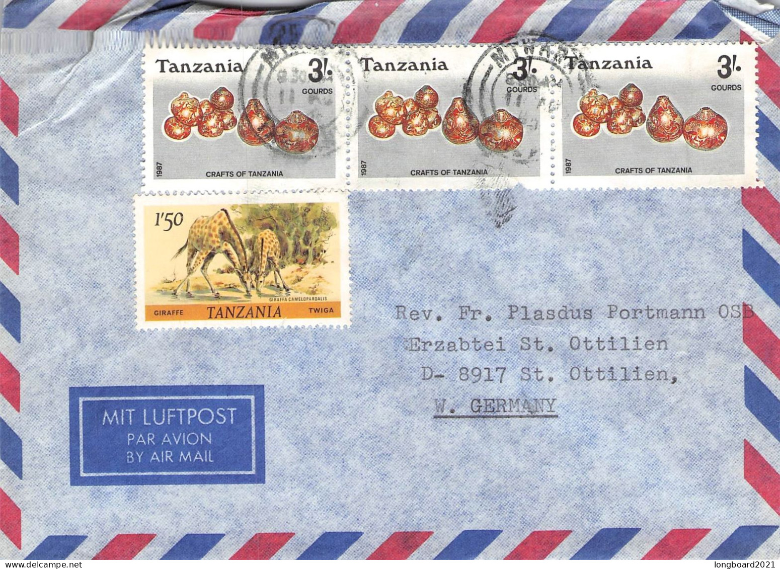 TANZANIA - AIRMAIL - St. OTTILIEN/DE / 730 - Tanzanie (1964-...)