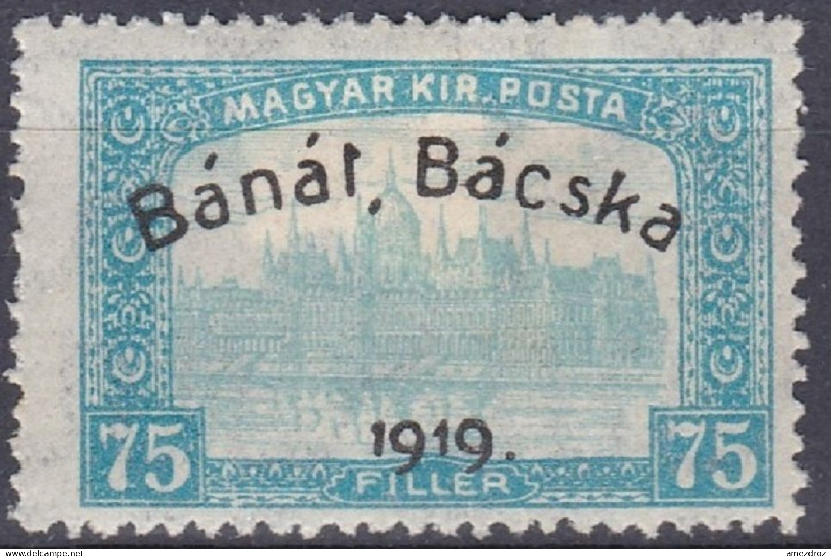 Hongrie Banat Bacska 1919 Mi 13 * Palais (K12) - Banat-Bacska