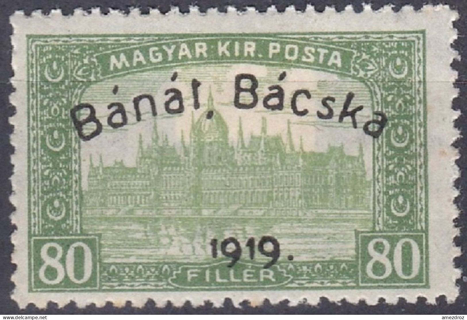 Hongrie Banat Bacska 1919 Mi 14 * Palais (K12) - Banat-Bacska