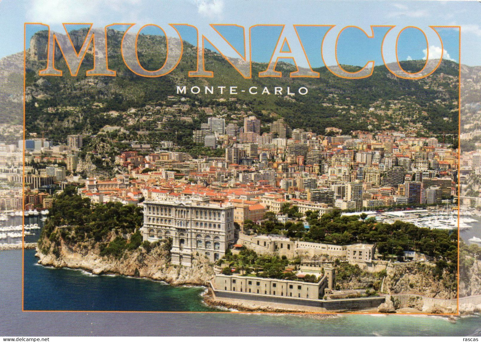 CPM - J - MONACO MONTE CARLO - VUE GENERALE AERIENNE - AU PREMIER PLAN LE MUSEE OCEANOGRAPHIQUE - Ozeanographisches Museum