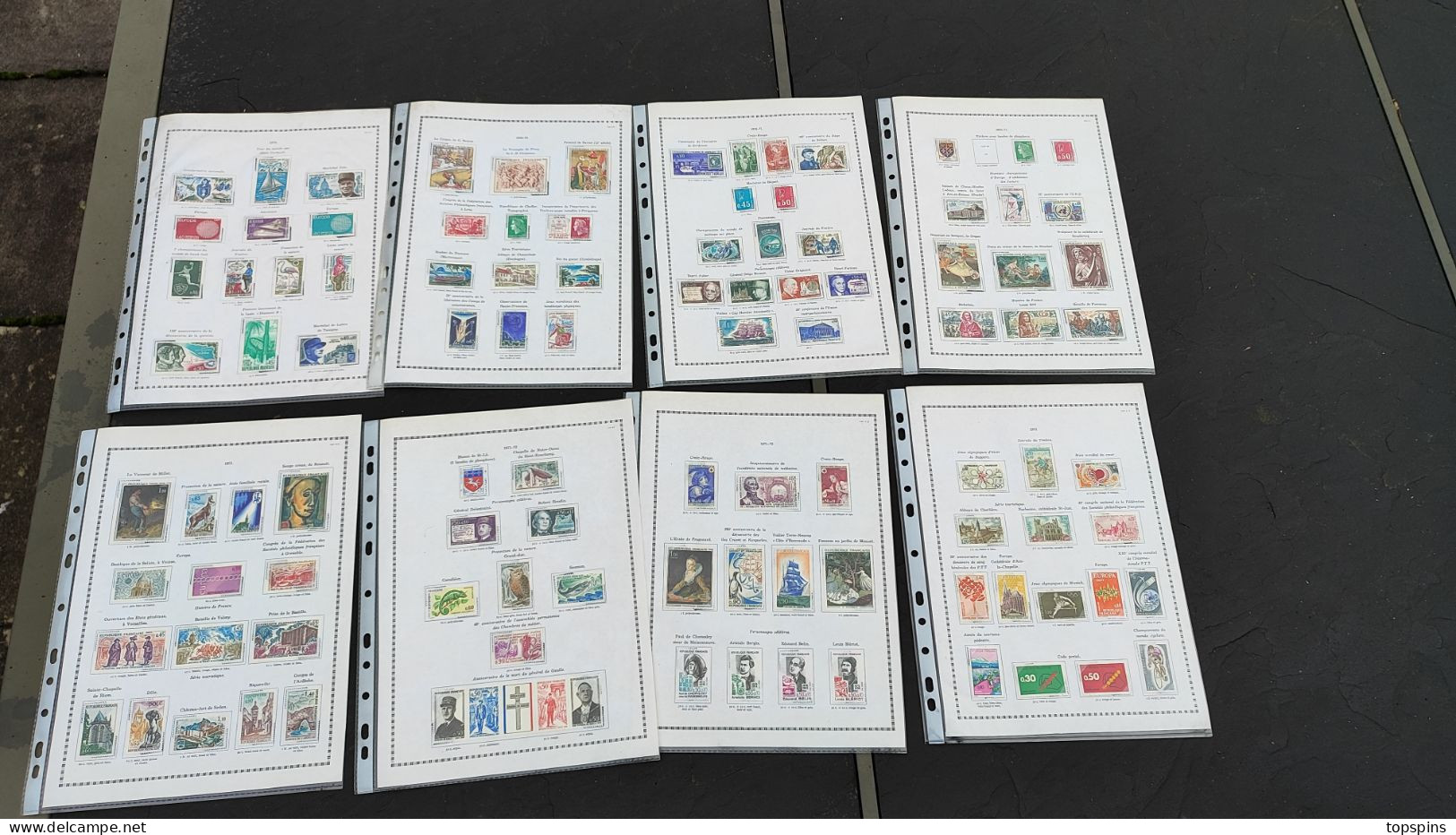 TIMBRES FRANCE 1970 / 1990 SUR FEUILLES PRE IMPRIMÉES COMPLET COTE  1300€ N** - 1970-1979