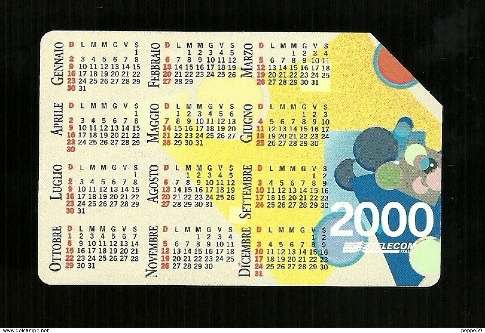 1113 Golden - Calendario 2000 Da Lire 5.000 Telecom - Publiques Publicitaires