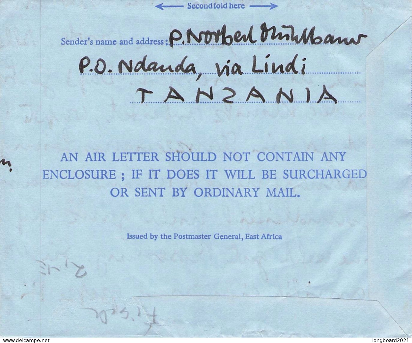 TANZANIA - AEROGRAMME 1969 - AUGSBURG/DE / 735 - Tansania (1964-...)