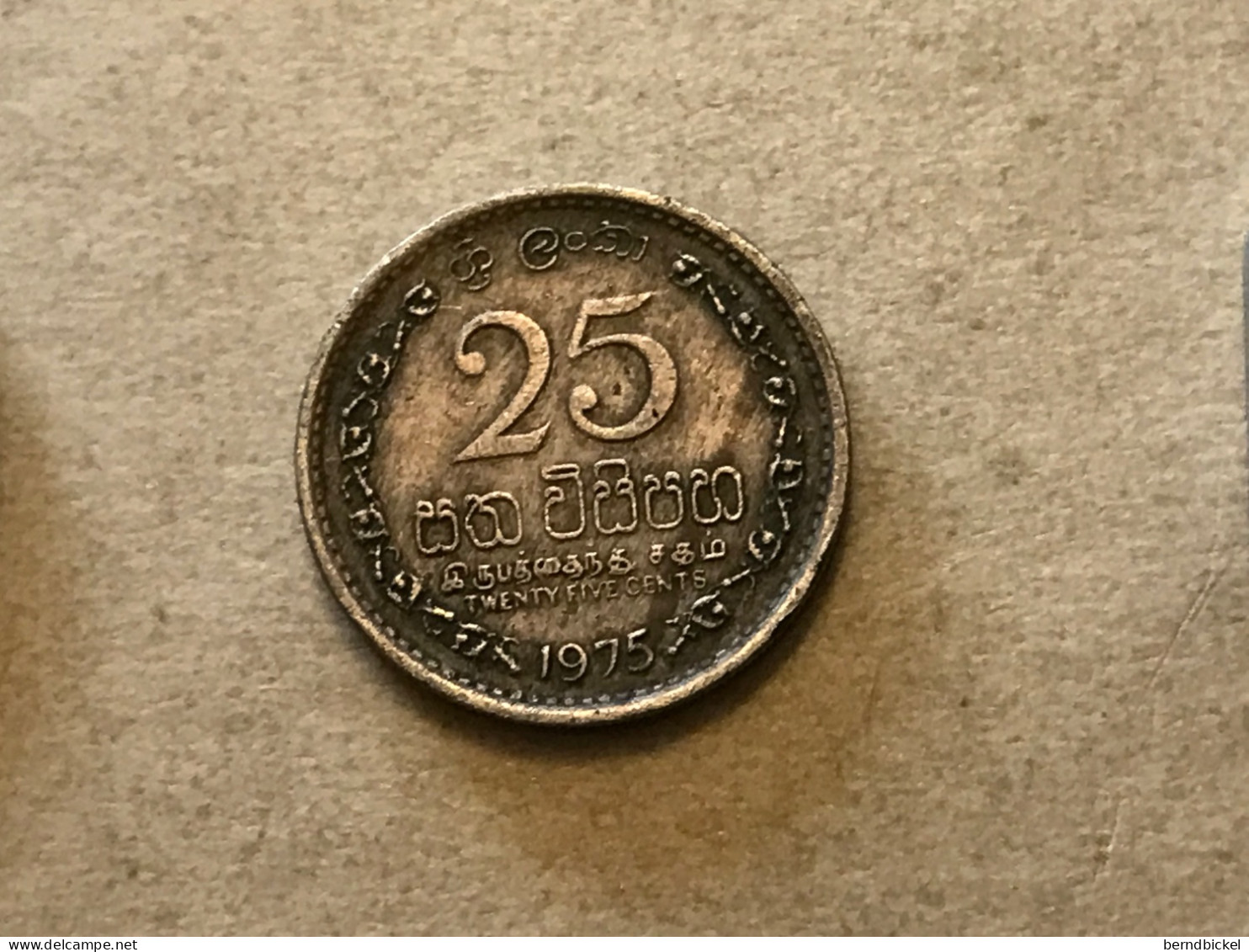 Münze Münzen Umlaufmünze Sri Lanka 25 Cents 1975 - Sri Lanka