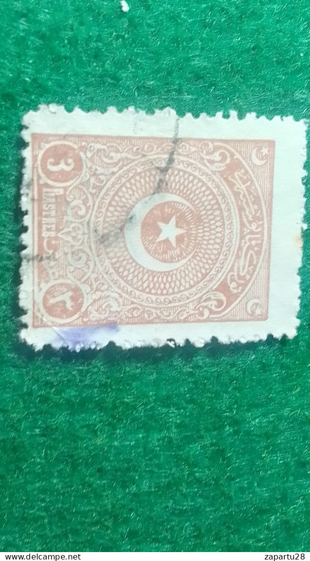 TÜRKİYE- 1922   AYYILDIZ     3    PİA    DAMGALI - Usati