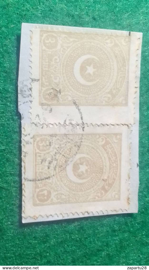 TÜRKİYE- 1922   AYYILDIZ     3. 1/2   PİA    DAMGALI  DUBLE - Usati