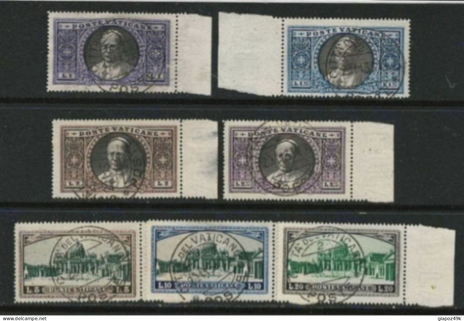 ● VATICANO 1933 ֎ Giardini E Medaglioni ֎ N. 28 / 34 Usati ● Cat. 200 € ● Serietta ● Lotto N. 70 B ● - Used Stamps