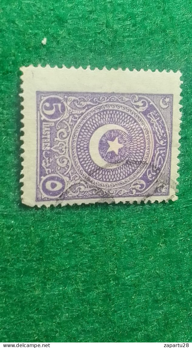 TÜRKİYE- 1922   AYYILDIZ     5  PİA    DAMGALI - Usati