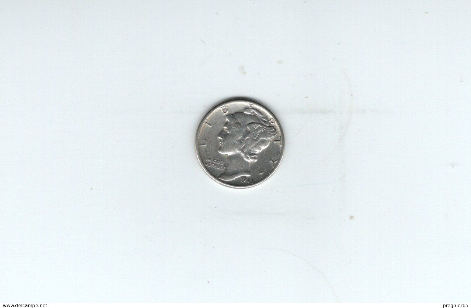 USA - Pièce 10 Cents Mercury Dime Argent 1945 TTB/VF  KM.140 - 1916-1945: Mercury