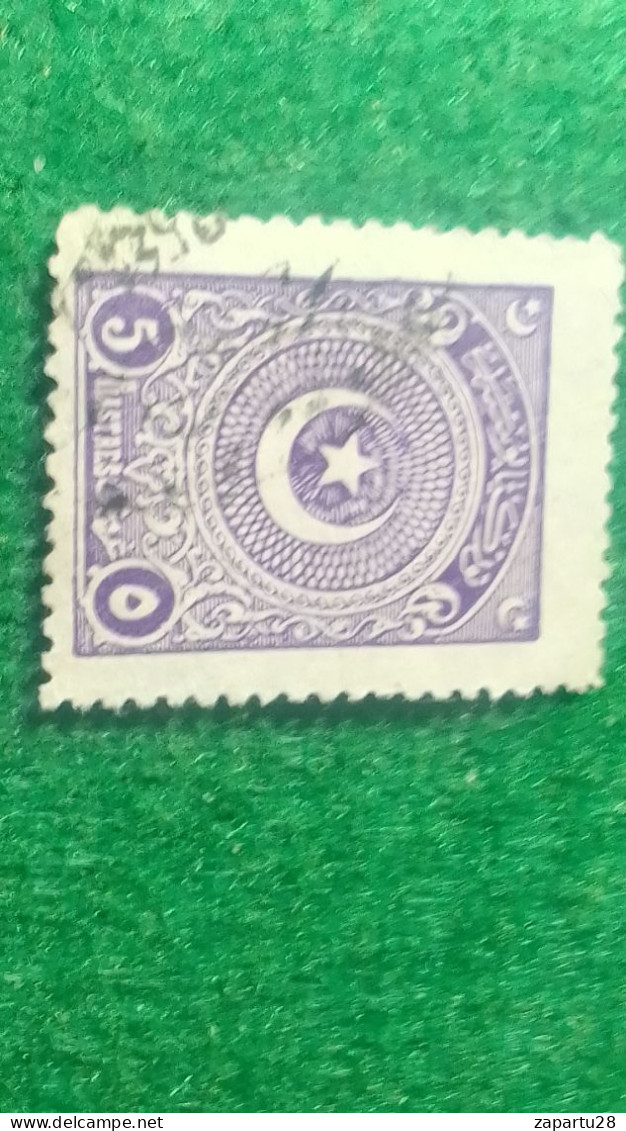 TÜRKİYE- 1922   AYYILDIZ     5  PİA    DAMGALI - Used Stamps