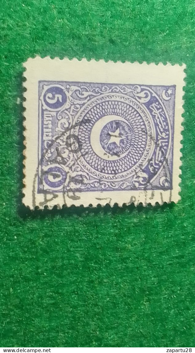 TÜRKİYE- 1922   AYYILDIZ     5  PİA    DAMGALI - Used Stamps