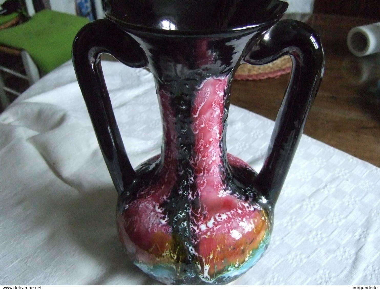 SUPERBE VASE EN CERAMIQUE / VALLAURIS ANCIEN / 28 CM