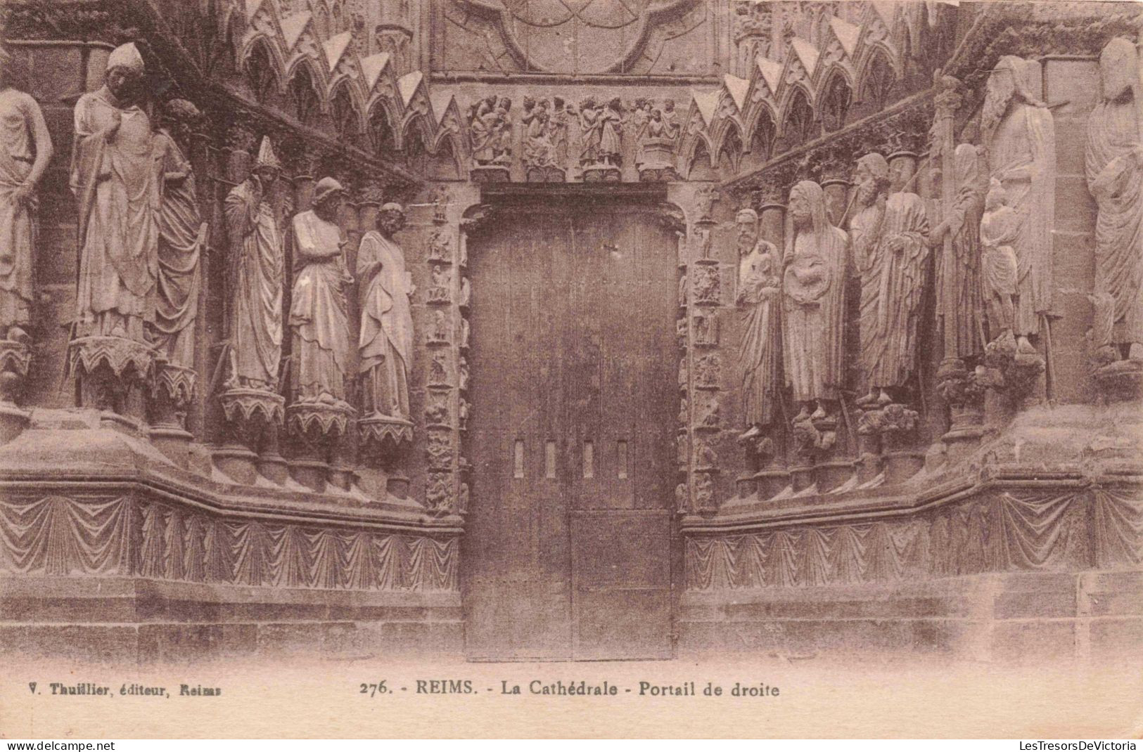 FRANCE - 51 - Reims - La Cathédrale - Portail De Droite - Carte Postale Ancienne - Reims