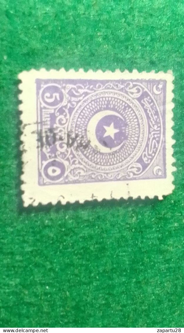 TÜRKİYE- 1922   AYYILDIZ     5  PİA    DAMGALI - Used Stamps