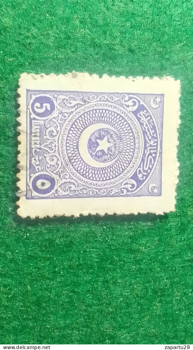 TÜRKİYE- 1922   AYYILDIZ     5  PİA    DAMGALI - Gebruikt