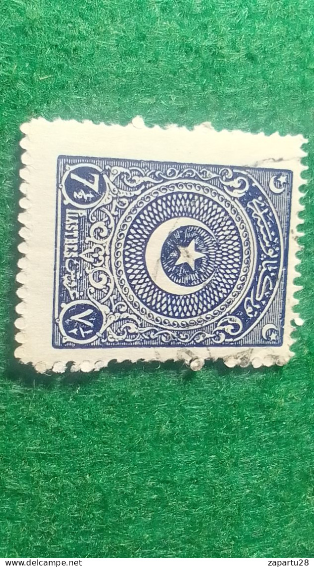 TÜRKİYE- 1922   AYYILDIZ     7.1/5  PİA    DAMGALI - Gebruikt