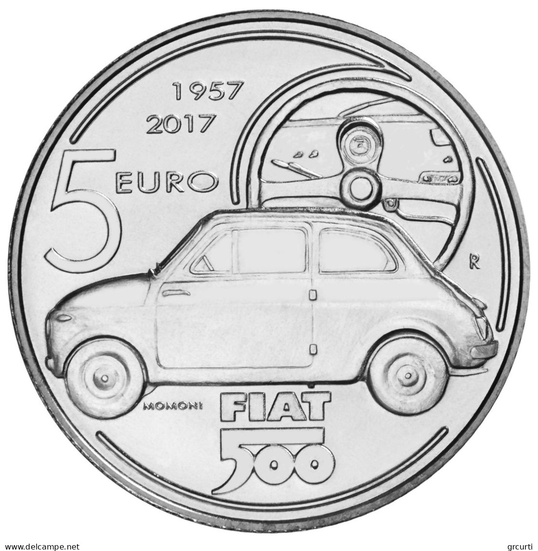 Italia - 5 Euro 2017 - 60° Fiat 500 - KM# 413 - Italie