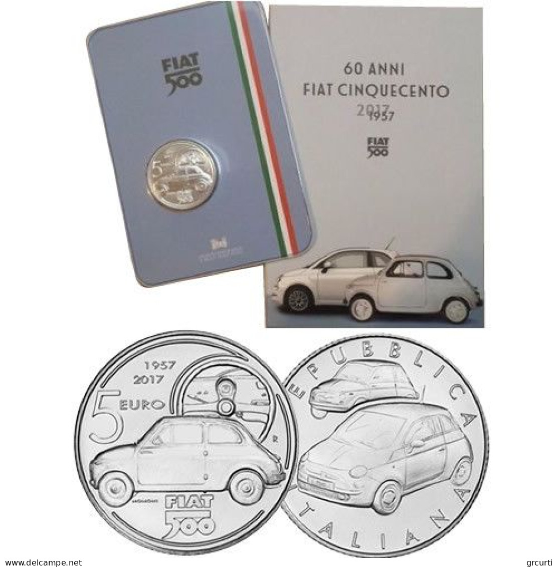 Italia - 5 Euro 2017 - 60° Fiat 500 - KM# 413 - Italie