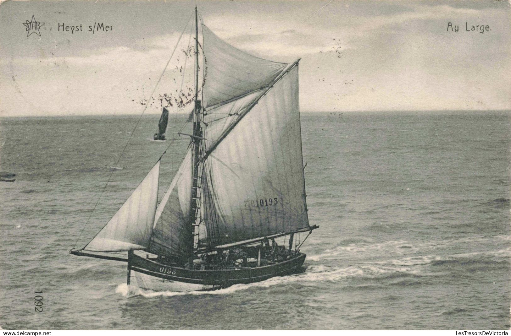 BELGIQUE - Heyst Sur Mer - Au Large - Voilier - Carte Postale Ancienne - Heist