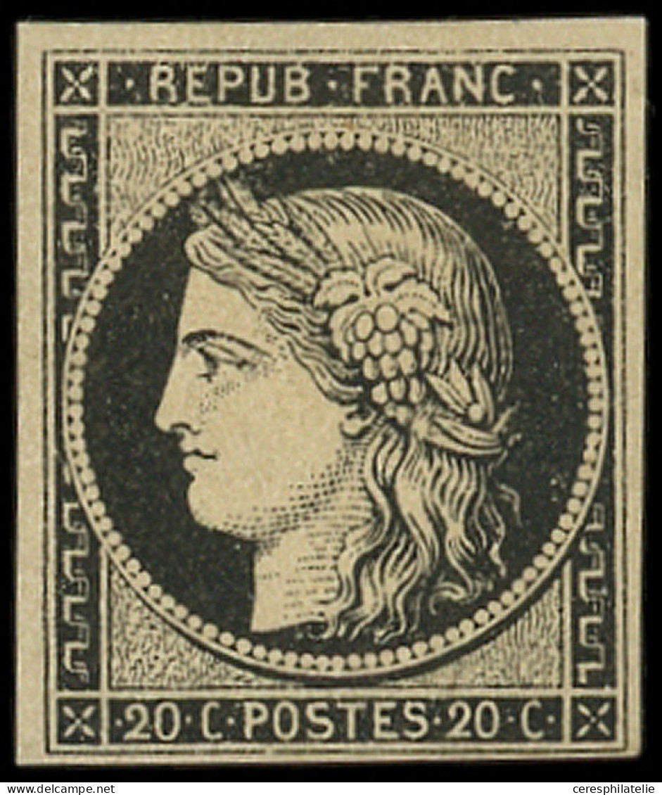 * EMISSION DE 1849 - 3    20c. Noir Sur Jaune, Forte Ch. Mais Frais Et TB - 1849-1850 Ceres