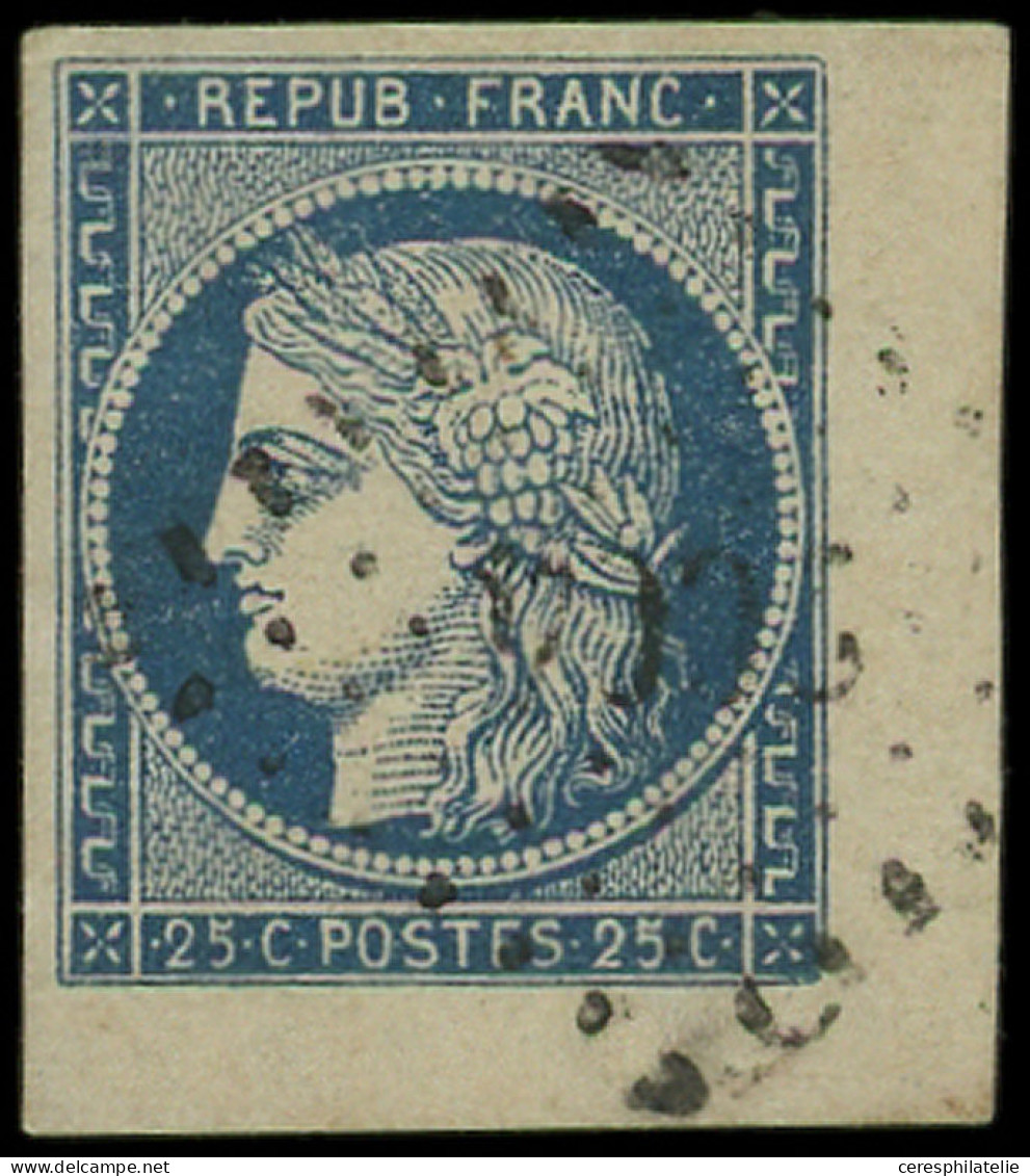 EMISSION DE 1849 - 4    25c. Bleu, Cdf, Obl. PC, Superbe - 1849-1850 Ceres