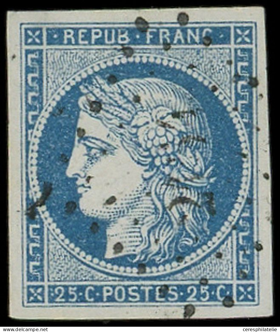 EMISSION DE 1849 - 4    25c. Bleu, Obl. GRILLE, TB - 1849-1850 Ceres