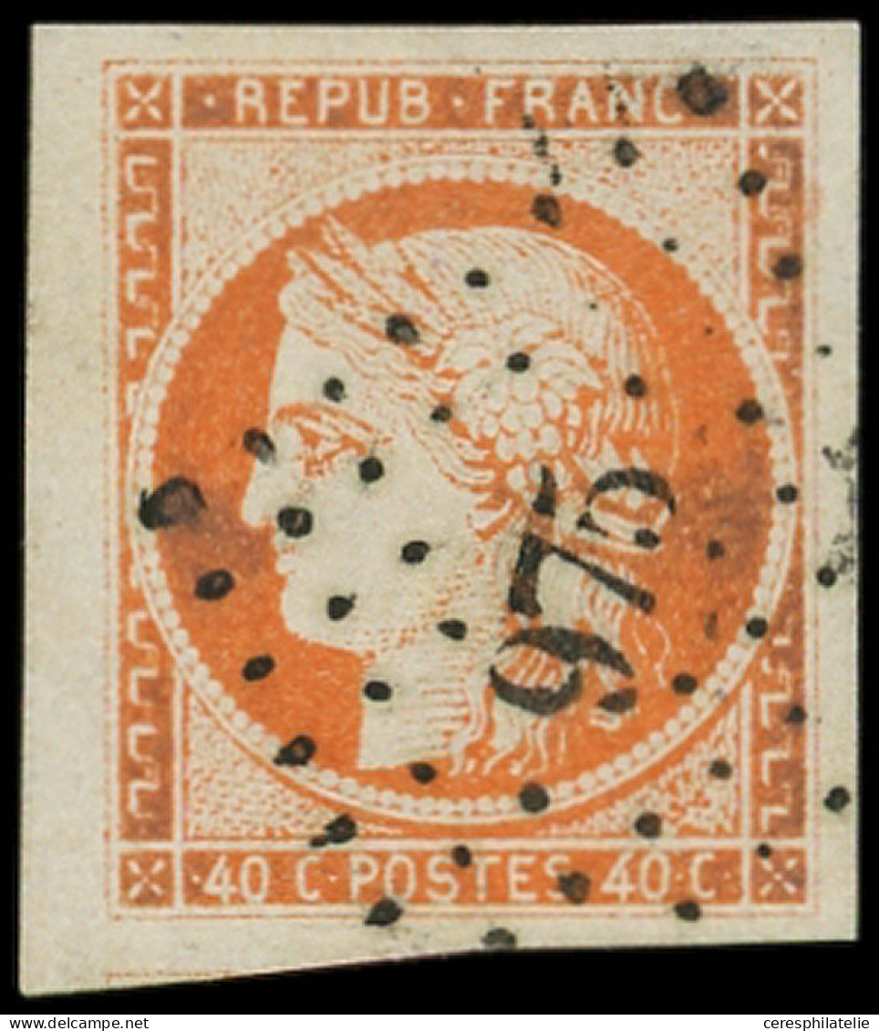 EMISSION DE 1849 - 5    40c. Orange, Obl. PC 975, Marges énormes, Superbe. C - 1849-1850 Cérès