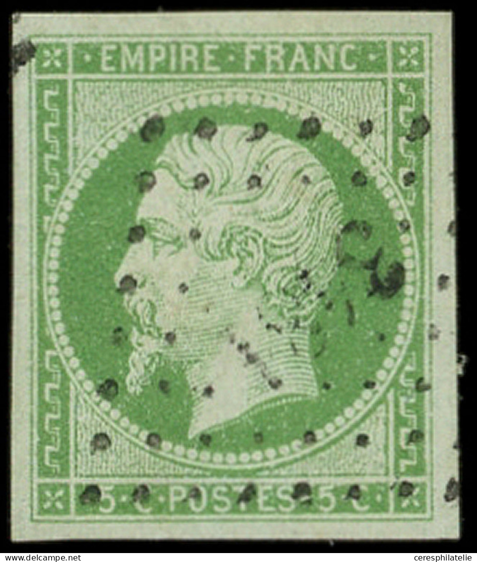 EMPIRE NON DENTELE - 12    5c. Vert, Belles Marges, Obl. PC, TTB - 1853-1860 Napoléon III