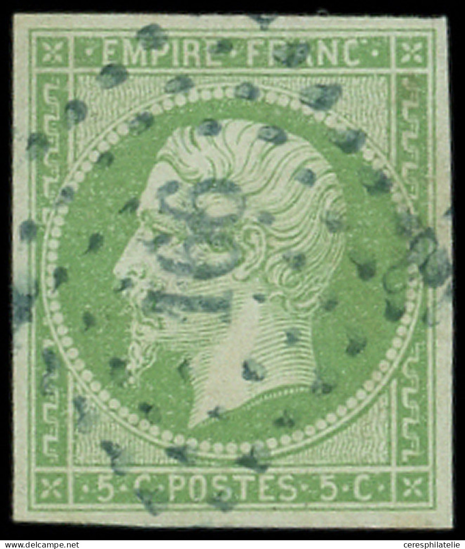 EMPIRE NON DENTELE - 12    5c. Vert, Obl. PC BLEUS, TB. C - 1853-1860 Napoleone III