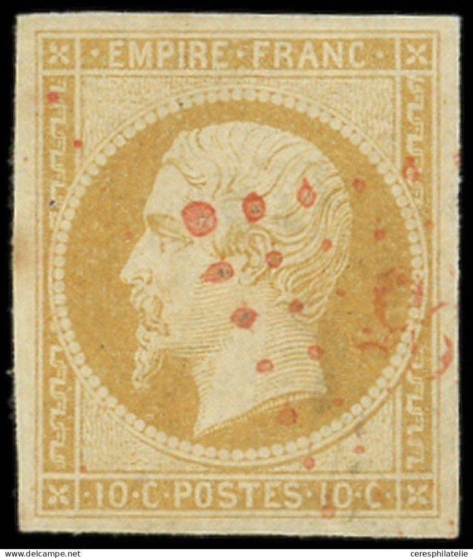 EMPIRE NON DENTELE - 13Aa 10c. Jaune-citron T I, Obl. PC ROUGE, TTB - 1853-1860 Napoléon III.