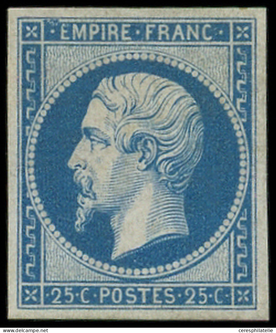 * EMPIRE NON DENTELE - R15c 25c. Bleu, REIMPRESSION, Gomme Partielle, TB - 1853-1860 Napoléon III